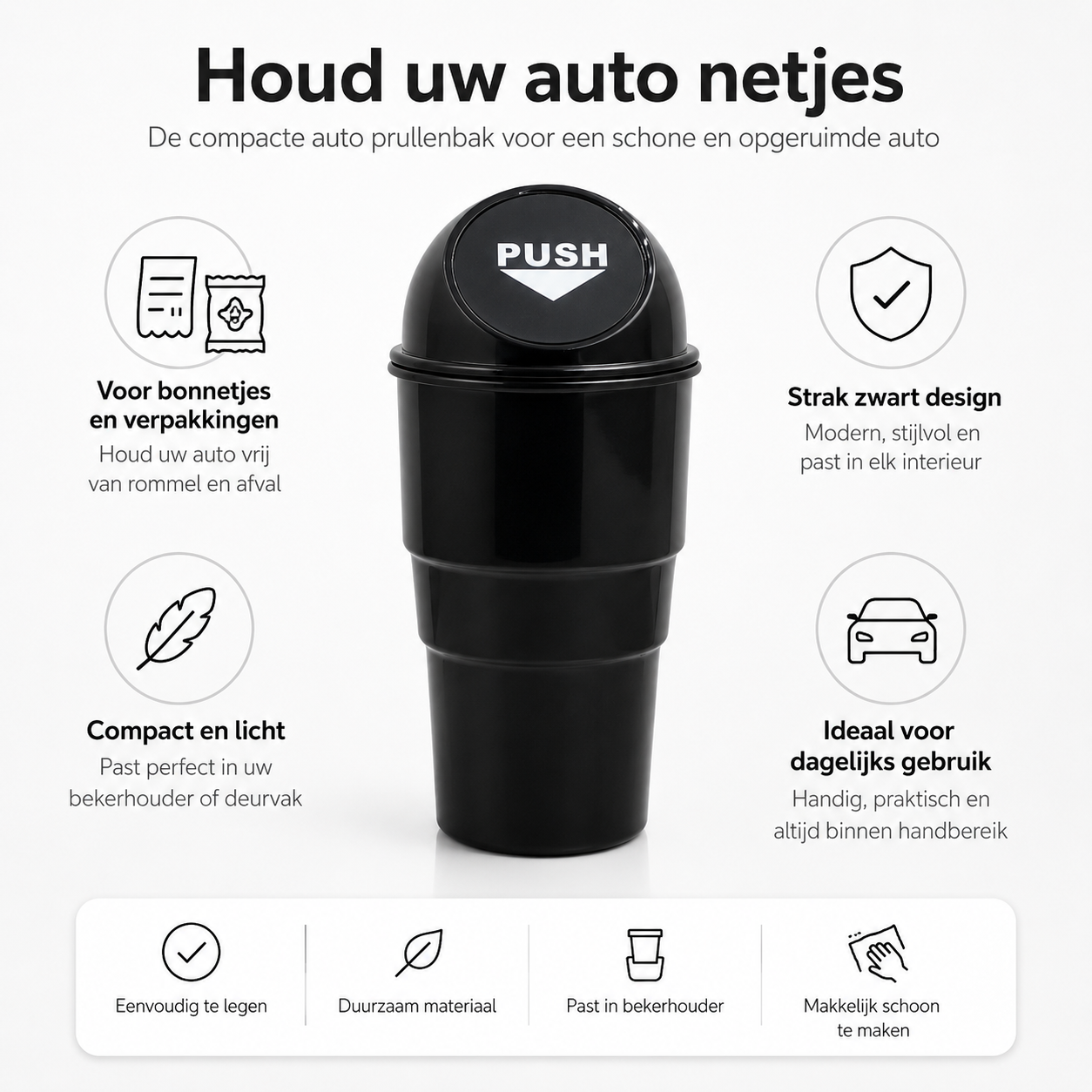 Voordelen auto prullenbak