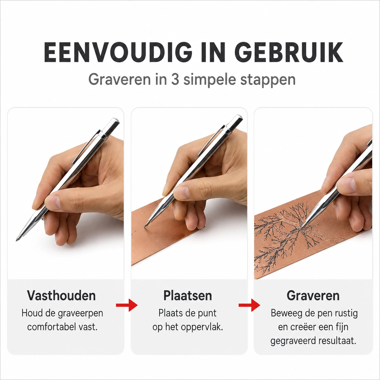 Eenvoudig gebruik graveerpen